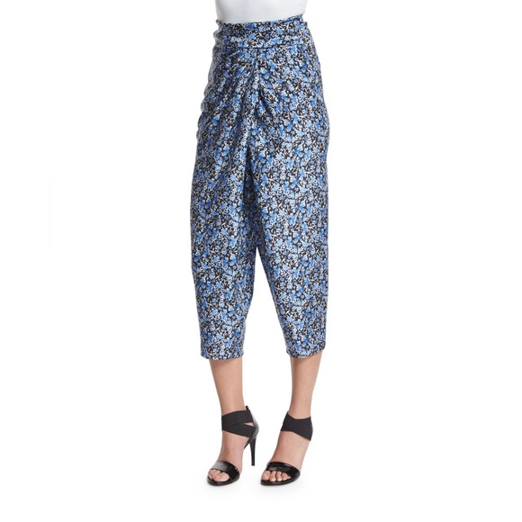 100% Silk! Elie Tahari Jodi Tapered Cropped Silk Pants, Stargazer - Silk - small - Picture 8 of 9